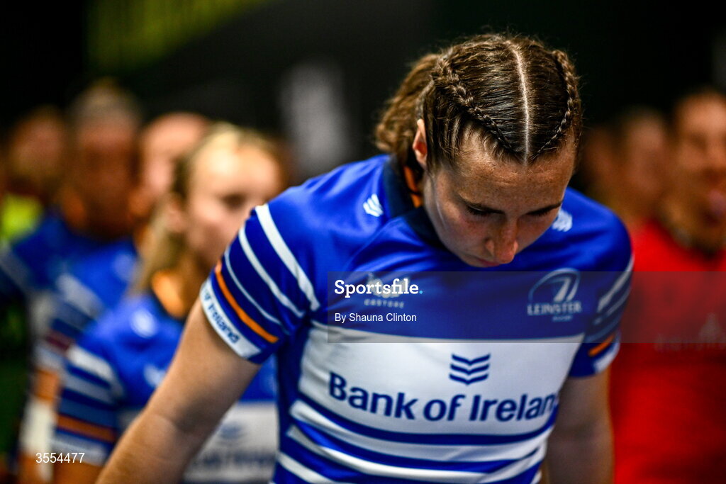 29 August 2026; Eve Higgins of Leinster before the Vodafone Womens Interprovincial Championship final match between Munster and Leinster at Dexcom Stadium in Galway. Photo by Shauna Clinton/Sportsfile