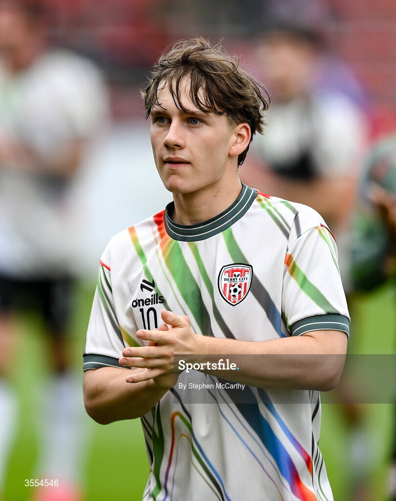 30 August 2026; Yoann Prigent of Derry City before the SSE Airtricity Men’s Premier Division match between Derry City and Shamrock Rovers at The Ryan McBride Brandywell Stadium in Derry. Photo by Stephen McCarthy/Sportsfile