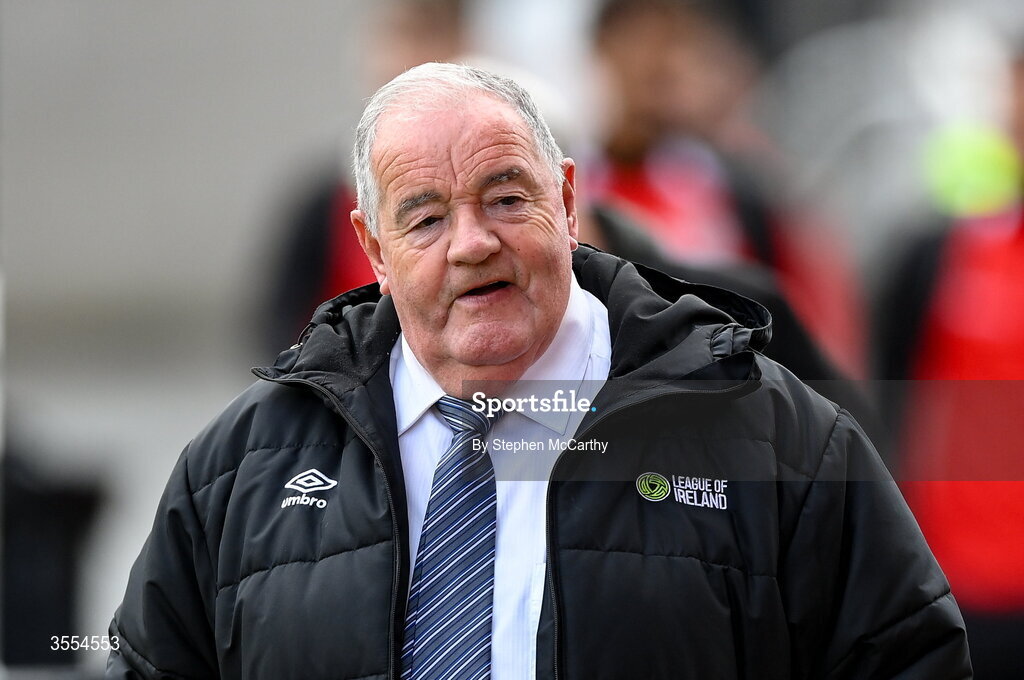 30 August 2026; Match delegate Wilfred Wallace before the SSE Airtricity Men’s Premier Division match between Derry City and Shamrock Rovers at The Ryan McBride Brandywell Stadium in Derry. Photo by Stephen McCarthy/Sportsfile