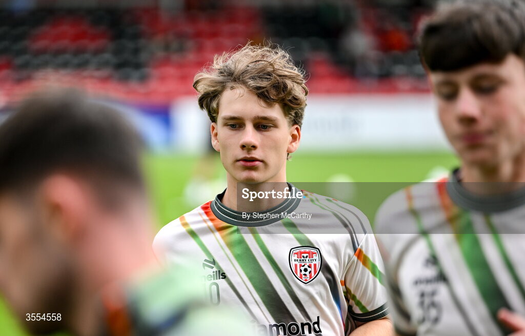 30 August 2026; Yoann Prigent of Derry City before the SSE Airtricity Men’s Premier Division match between Derry City and Shamrock Rovers at The Ryan McBride Brandywell Stadium in Derry. Photo by Stephen McCarthy/Sportsfile