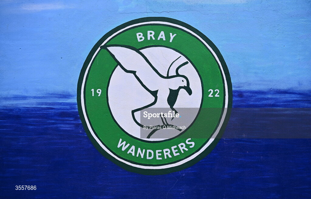 4 September 2026; A general view of a logo outside the ground before the SSE Airtricity Men’s First Division match between Bray Wanderers and Cork City at Carlisle Grounds in Bray, Wicklow. Photo by Piaras Ó Mídheach/Sportsfile
