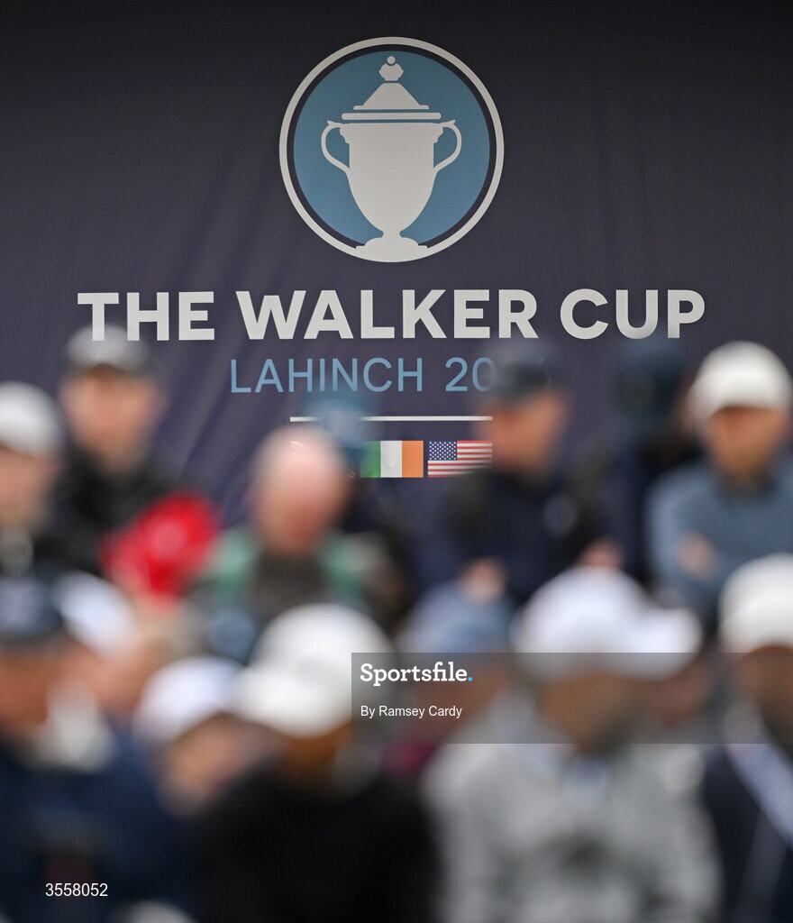 5 September 2026; A general view of Walker Cup branding during the foursomes matches on day one of the 51st Walker Cup at Lahinch Golf Club in Lahinch, Clare. Photo by Ramsey Cardy/Sportsfile