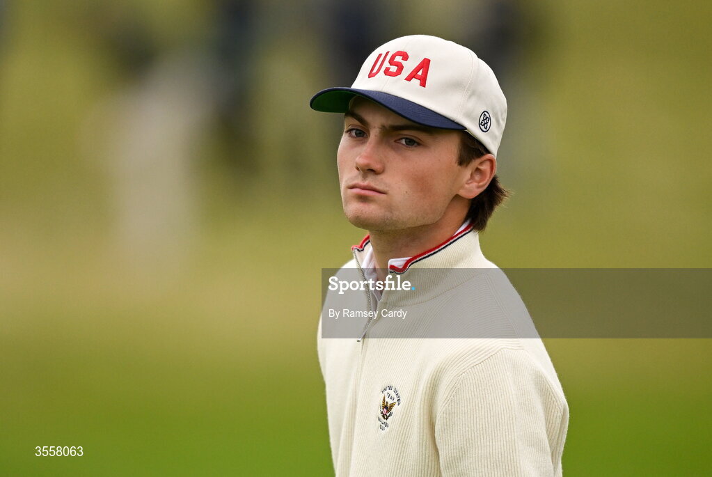 5 September 2026; Tyler Watts of USA during the foursomes matches on day one of the 51st Walker Cup at Lahinch Golf Club in Lahinch, Clare. Photo by Ramsey Cardy/Sportsfile