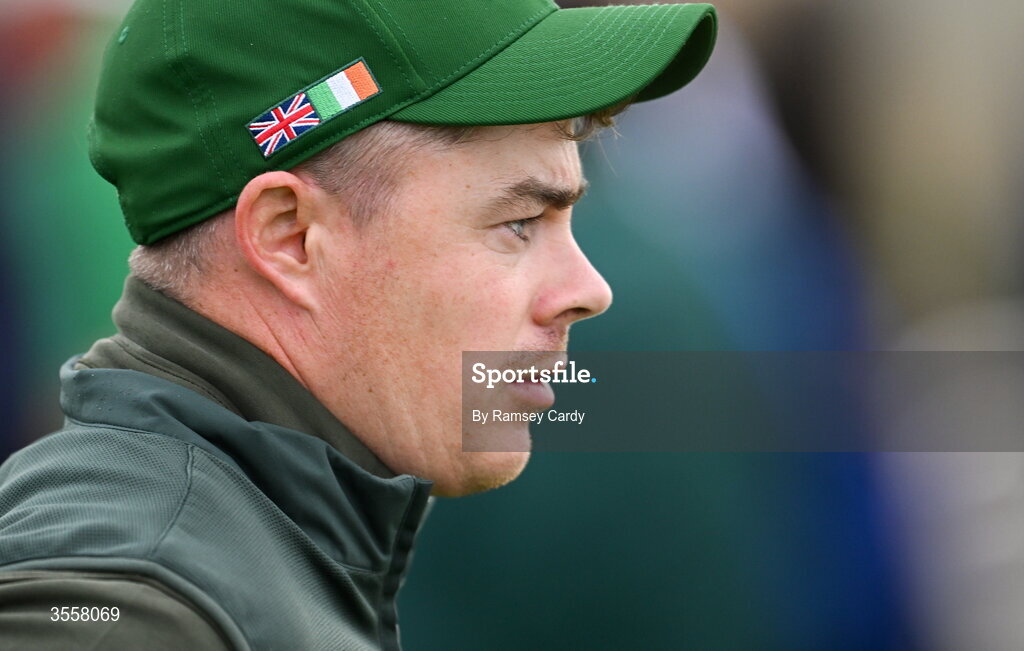 5 September 2026; Stuart Grehan of Great Britain and Ireland during the foursomes matches on day one of the 51st Walker Cup at Lahinch Golf Club in Lahinch, Clare. Photo by Ramsey Cardy/Sportsfile