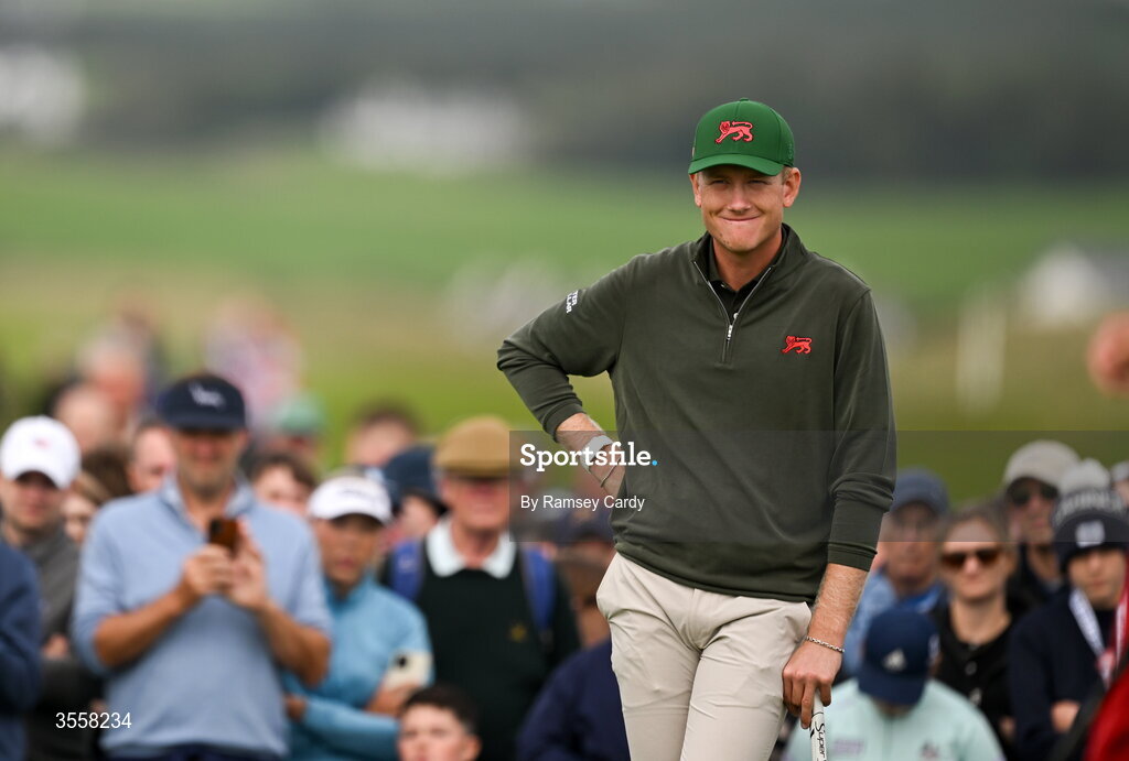 5 September 2026; Luke Poulter of Great Britain and Ireland during the foursomes matches on day one of the 51st Walker Cup at Lahinch Golf Club in Lahinch, Clare. Photo by Ramsey Cardy/Sportsfile