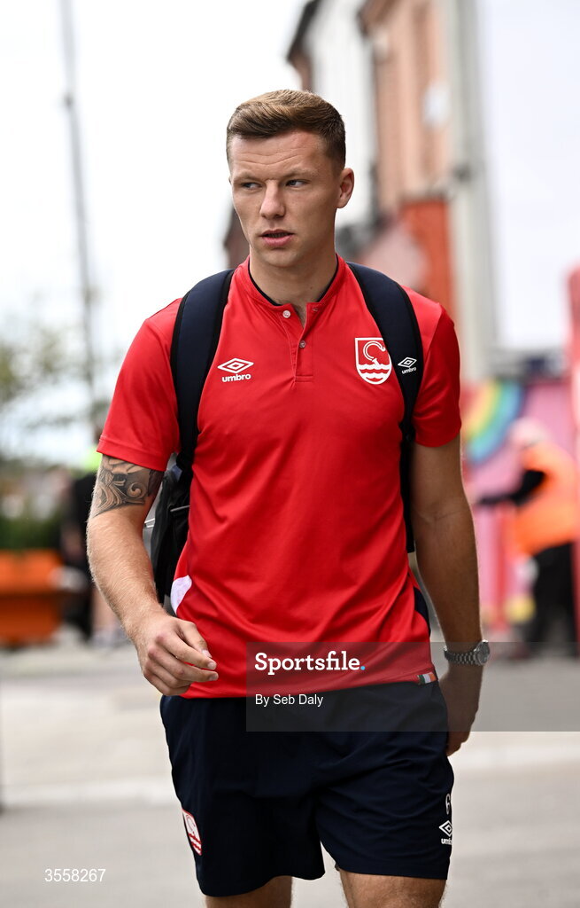 5 September 2026; Jamie Lennon of St Patrick's Athletic before the Club Orange Men’s FAI Cup quarter-final match between St Patrick's Athletic and Bohemians at Richmond Park in Dublin. Photo by Seb Daly/Sportsfile