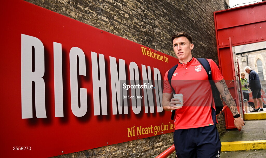 5 September 2026; Joe Redmond of St Patrick's Athletic before the Club Orange Men’s FAI Cup quarter-final match between St Patrick's Athletic and Bohemians at Richmond Park in Dublin. Photo by Seb Daly/Sportsfile