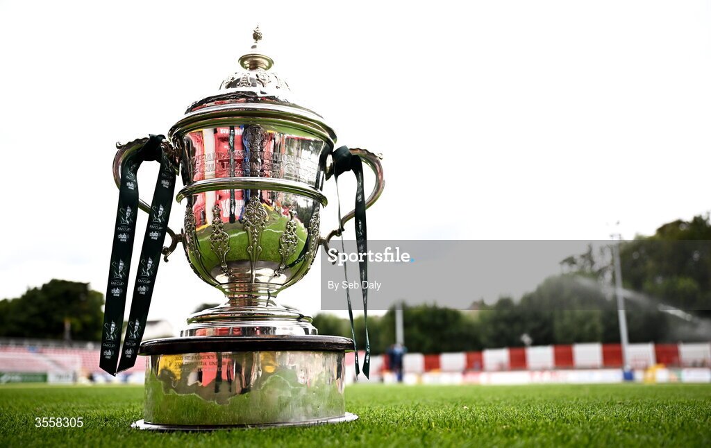 5 September 2026; The FAI Challenge Cup before the Club Orange Men’s FAI Cup quarter-final match between St Patrick's Athletic and Bohemians at Richmond Park in Dublin. Photo by Seb Daly/Sportsfile