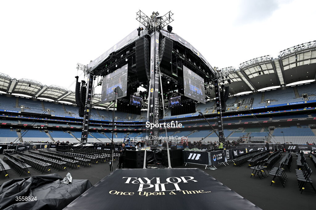 5 September 2026; A general view of the ring inside the Stadium ahead of the undisputed super lightweight championship fight between Katie Taylor and Flora Pili at the Once Upon A Time fight night in Croke Park, Dublin. Photo by Stephen McCarthy/Sportsfile