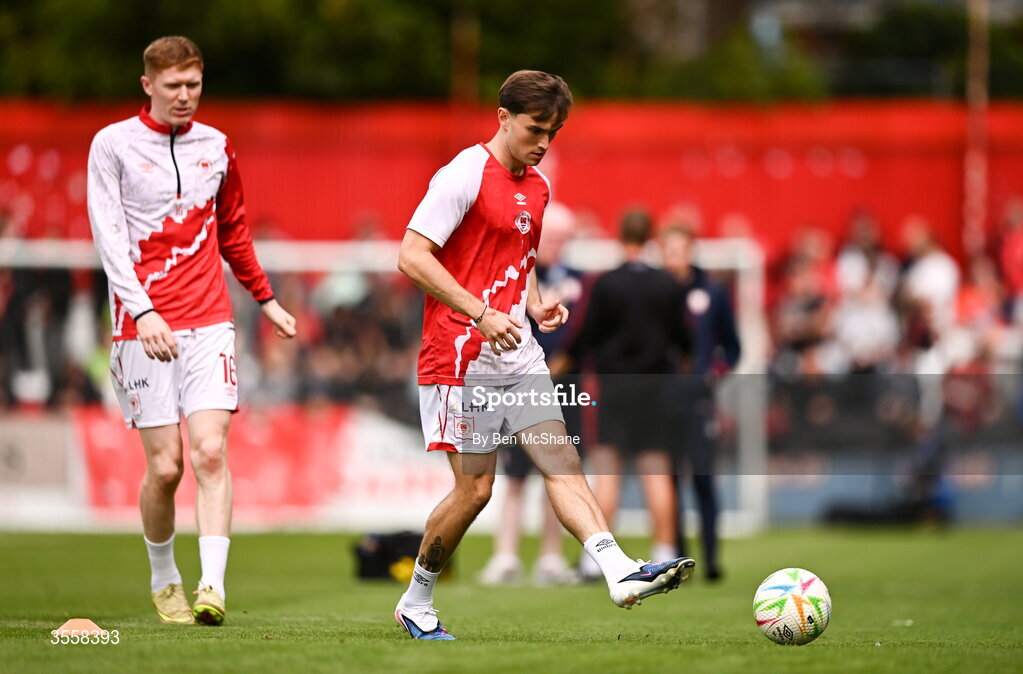 5 September 2026; Anto Breslin of St Patrick's Athletic before the Club Orange Men’s FAI Cup quarter-final match between St Patrick's Athletic and Bohemians at Richmond Park in Dublin. Photo by Ben McShane/Sportsfile