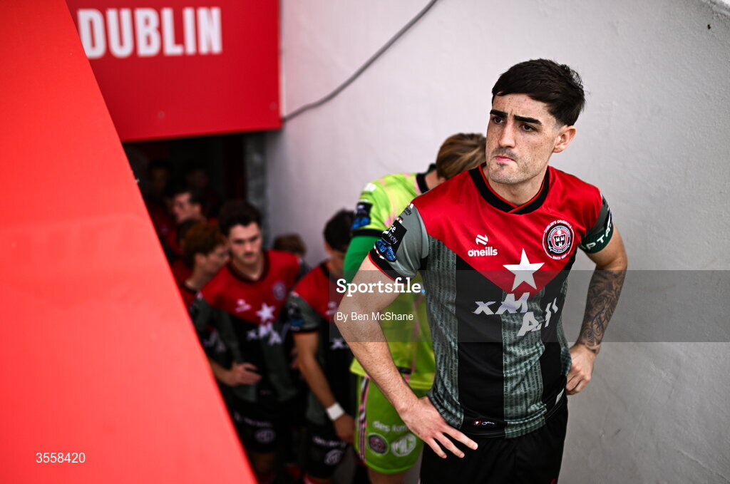 5 September 2026; Bohemians captain Dawson Devoy before the Club Orange Men’s FAI Cup quarter-final match between St Patrick's Athletic and Bohemians at Richmond Park in Dublin. Photo by Ben McShane/Sportsfile