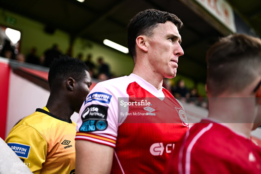 5 September 2026; St Patrick's Athletic captain Joe Redmond before the Club Orange Men’s FAI Cup quarter-final match between St Patrick's Athletic and Bohemians at Richmond Park in Dublin. Photo by Ben McShane/Sportsfile