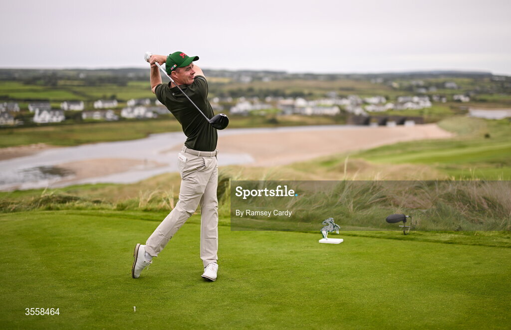 5 September 2026; Stuart Grehan of Great Britain and Ireland during the singles matches on day one of the 51st Walker Cup at Lahinch Golf Club in Lahinch, Clare. Photo by Ramsey Cardy/Sportsfile