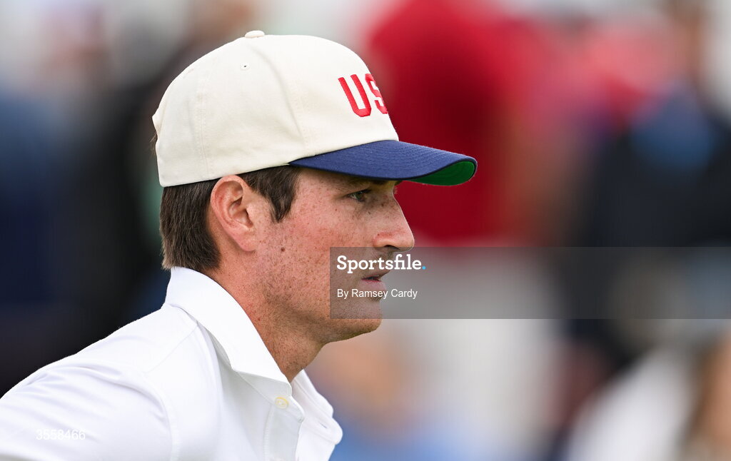 5 September 2026; Preston Stout of USA during the singles matches on day one of the 51st Walker Cup at Lahinch Golf Club in Lahinch, Clare. Photo by Ramsey Cardy/Sportsfile