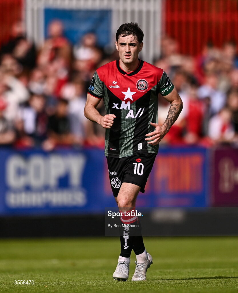 5 September 2026; Dawson Devoy of Bohemians during the Club Orange Men’s FAI Cup quarter-final match between St Patrick's Athletic and Bohemians at Richmond Park in Dublin. Photo by Ben McShane/Sportsfile