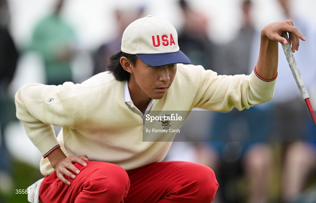 5 September 2026; Ethan Fang of USA during the singles matches on day one of the 51st Walker Cup at Lahinch Golf Club in Lahinch, Clare. Photo by Ramsey Cardy/Sportsfile
