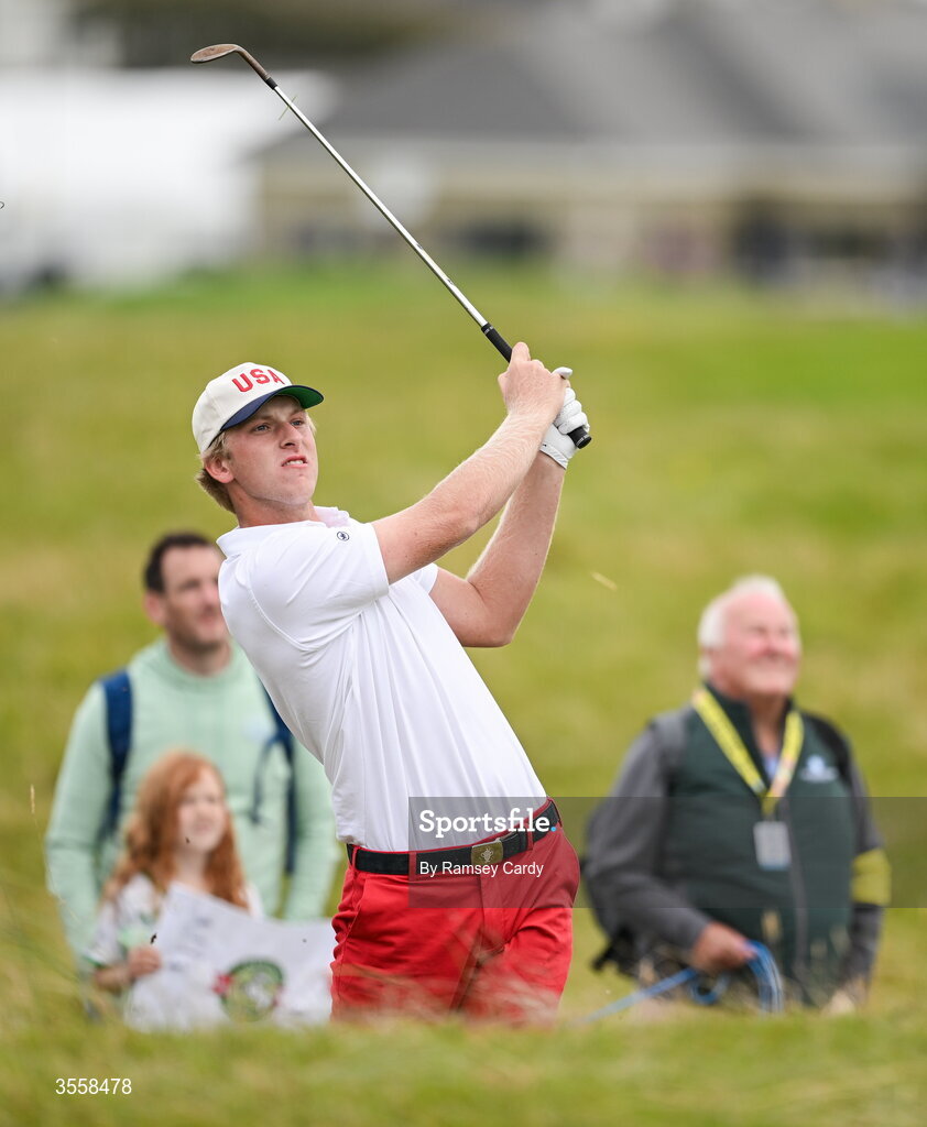 5 September 2026; William Jennings of USA during the singles matches on day one of the 51st Walker Cup at Lahinch Golf Club in Lahinch, Clare. Photo by Ramsey Cardy/Sportsfile
