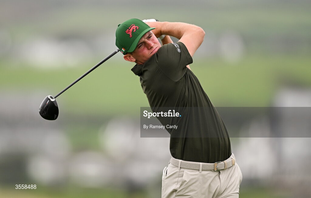 5 September 2026; Tyler Weaver of Great Britain and Ireland during the singles matches on day one of the 51st Walker Cup at Lahinch Golf Club in Lahinch, Clare. Photo by Ramsey Cardy/Sportsfile