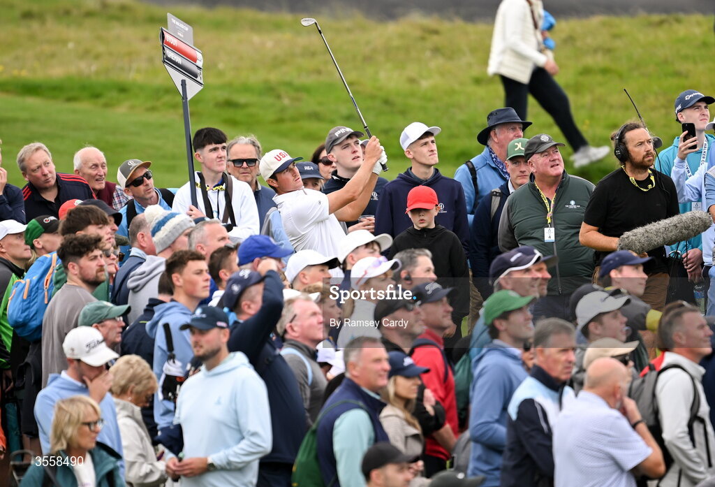 5 September 2026; Preston Stout of USA during the singles matches on day one of the 51st Walker Cup at Lahinch Golf Club in Lahinch, Clare. Photo by Ramsey Cardy/Sportsfile