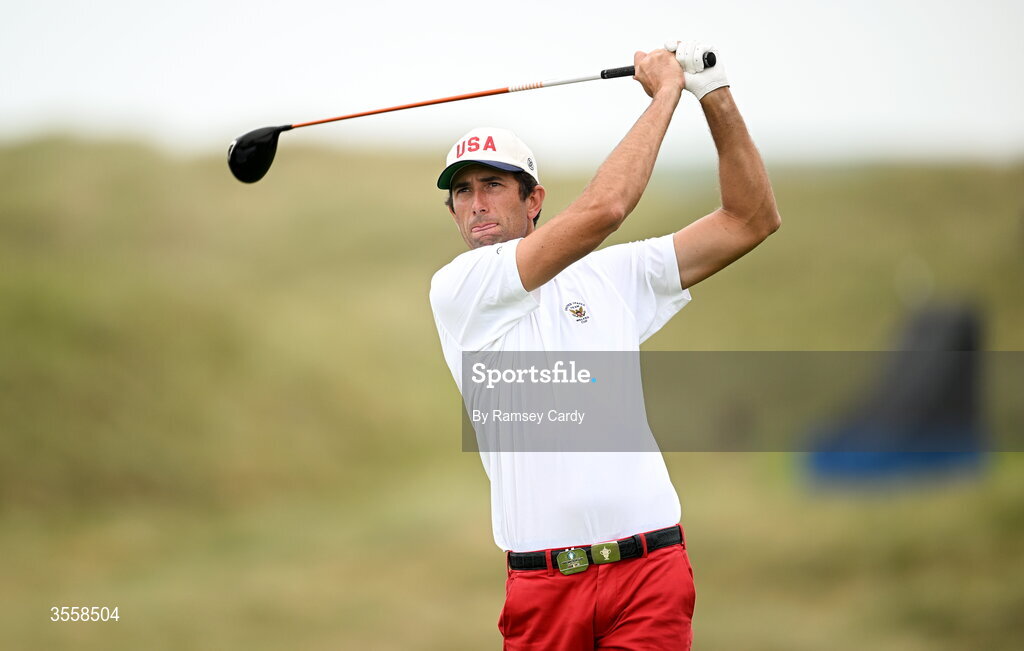 5 September 2026; Stewart Hagestad of USA during the singles matches on day one of the 51st Walker Cup at Lahinch Golf Club in Lahinch, Clare. Photo by Ramsey Cardy/Sportsfile