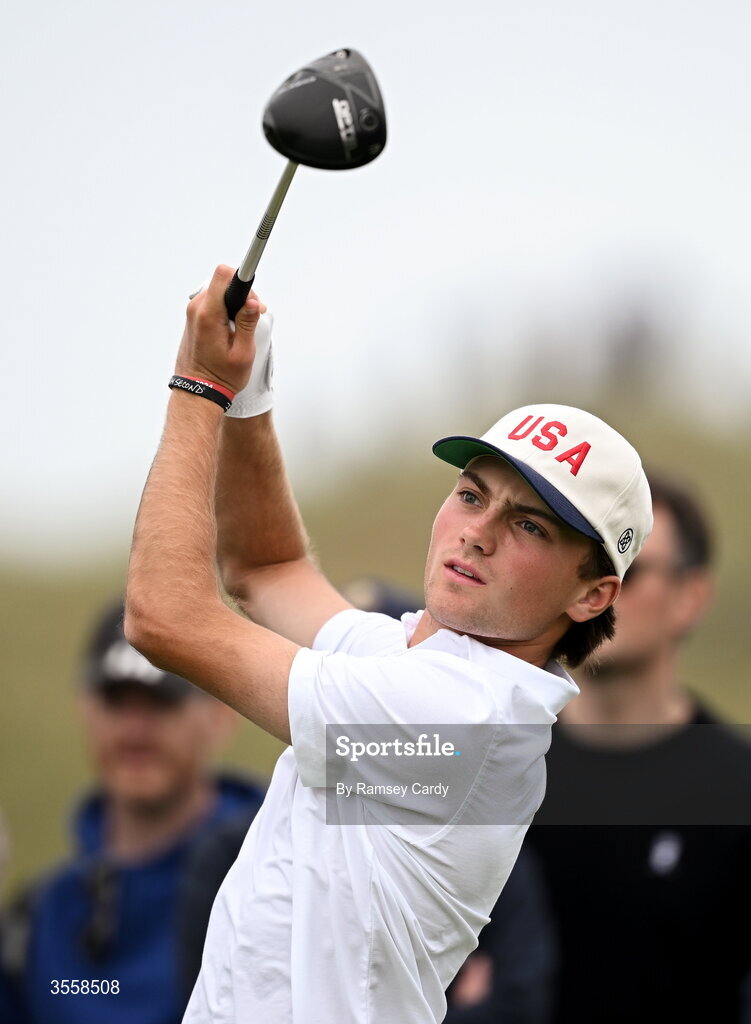 5 September 2026; Tyler Watts of USA during the singles matches on day one of the 51st Walker Cup at Lahinch Golf Club in Lahinch, Clare. Photo by Ramsey Cardy/Sportsfile