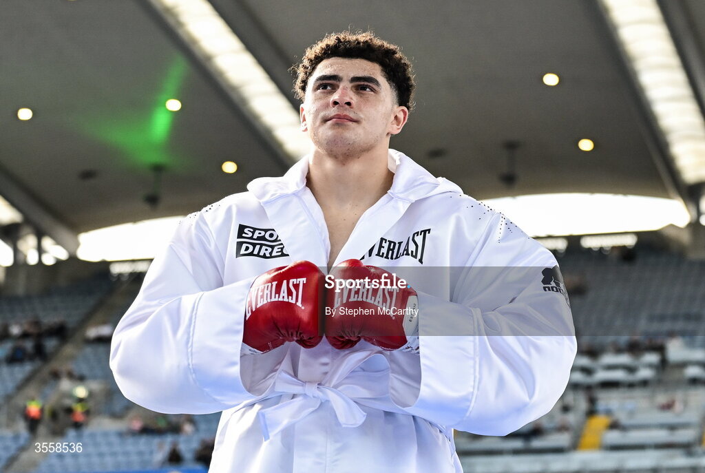 5 September 2026; Adam Olaniyan before his heavyweight bout with Matej Hudak at the Once Upon A Time fight night in Croke Park, Dublin. Photo by Stephen McCarthy/Sportsfile