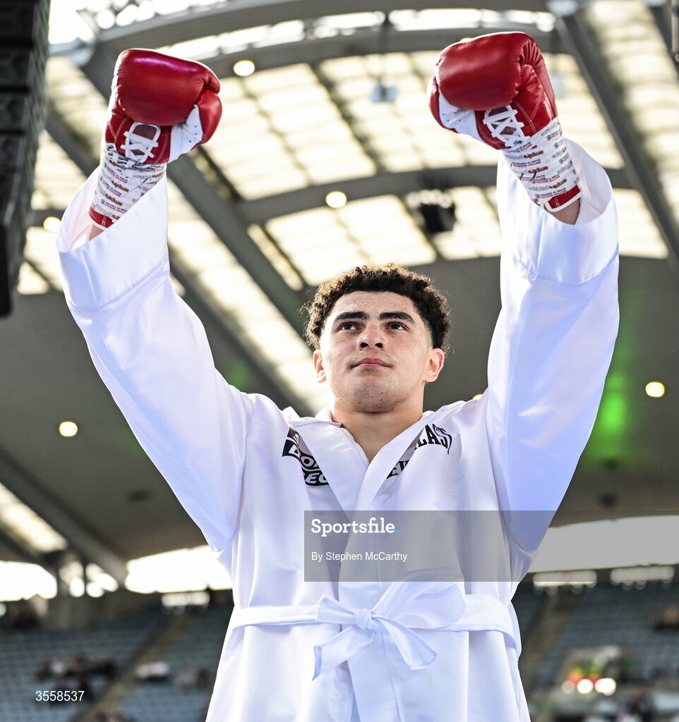 5 September 2026; Adam Olaniyan before his heavyweight bout with Matej Hudak at the Once Upon A Time fight night in Croke Park, Dublin. Photo by Stephen McCarthy/Sportsfile