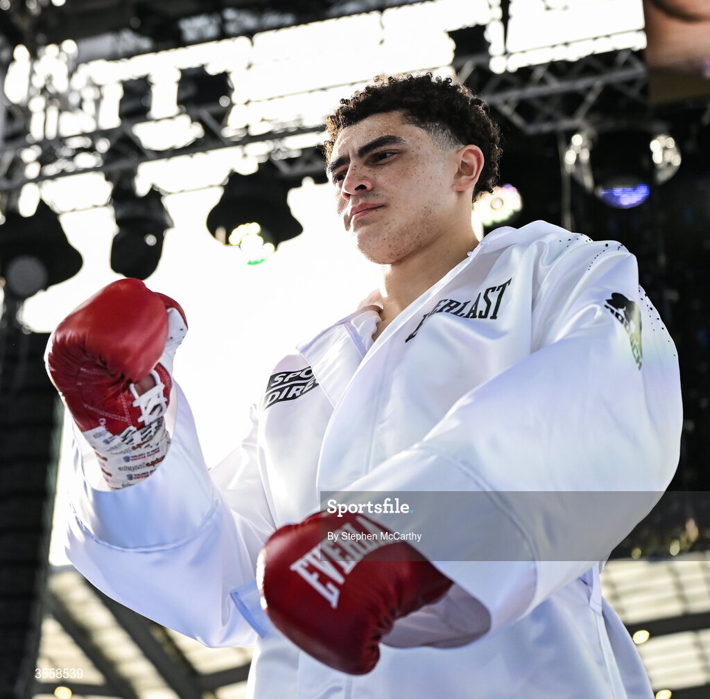 5 September 2026; Adam Olaniyan before his heavyweight bout with Matej Hudak at the Once Upon A Time fight night in Croke Park, Dublin. Photo by Stephen McCarthy/Sportsfile