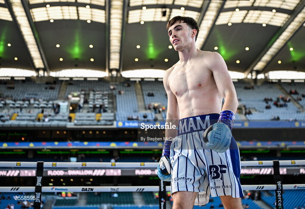 5 September 2026; Bobbi Flood before his super welterweight bout with Jack Swallow at the Once Upon A Time fight night in Croke Park, Dublin. Photo by Stephen McCarthy/Sportsfile