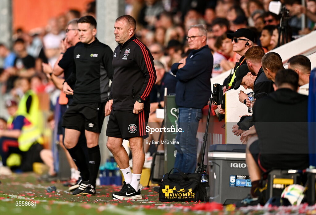 5 September 2026; Bohemians manager Alan Reynolds during the Club Orange Men’s FAI Cup quarter-final match between St Patrick's Athletic and Bohemians at Richmond Park in Dublin. Photo by Ben McShane/Sportsfile