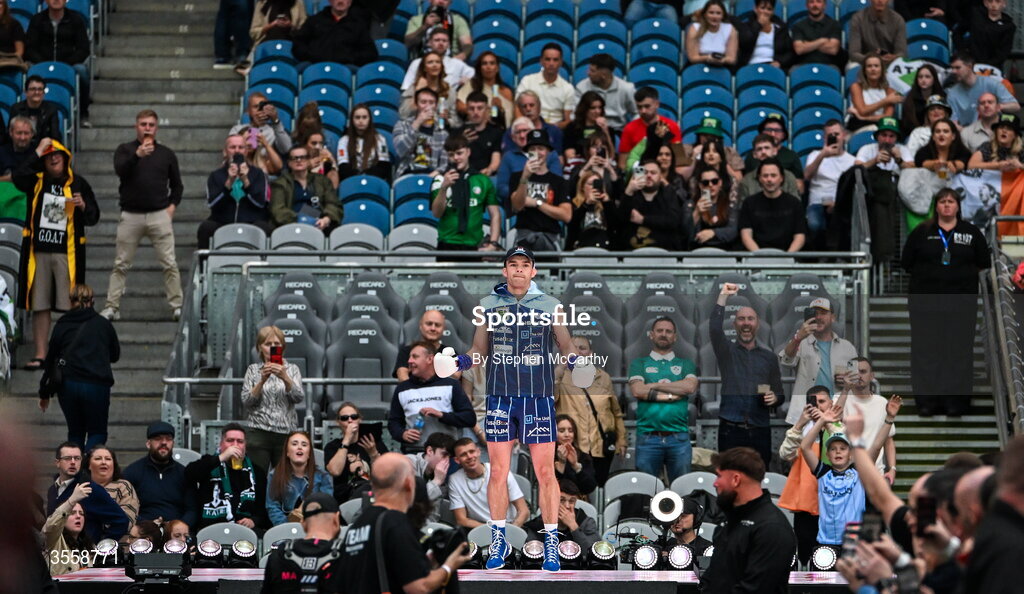 5 September 2026; Emmet Brennan makes his way to the ring before his super middleweight bout with Taylor Bevan at the Once Upon A Time fight night in Croke Park, Dublin. Photo by Stephen McCarthy/Sportsfile