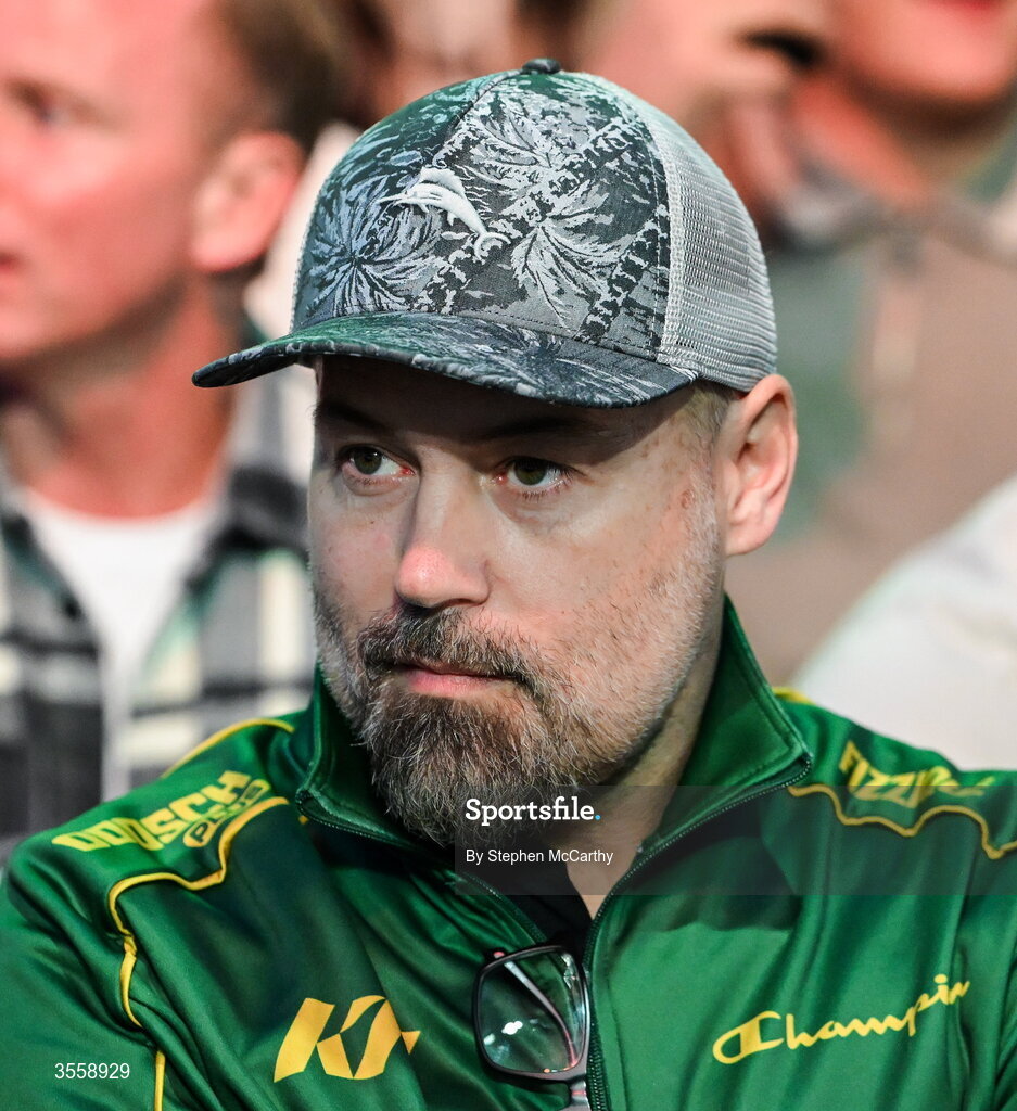 5 September 2026; Sean McCavanagh husband of Katie Taylor in attendance ahead of the undisputed super lightweight championship fight between Katie Taylor and Flora Pili at the Once Upon A Time fight night in Croke Park, Dublin. Photo by Stephen McCarthy/Sportsfile