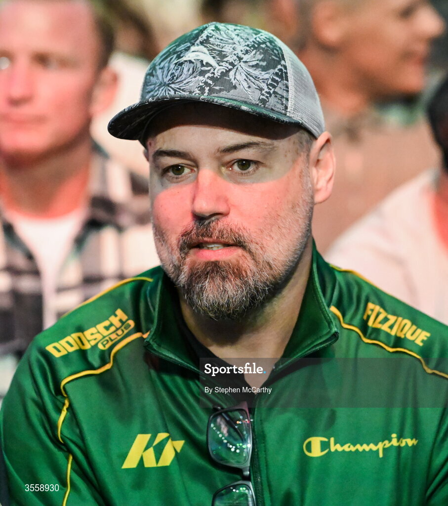 5 September 2026; Sean McCavanagh husband of Katie Taylor in attendance ahead of the undisputed super lightweight championship fight between Katie Taylor and Flora Pili at the Once Upon A Time fight night in Croke Park, Dublin. Photo by Stephen McCarthy/Sportsfile