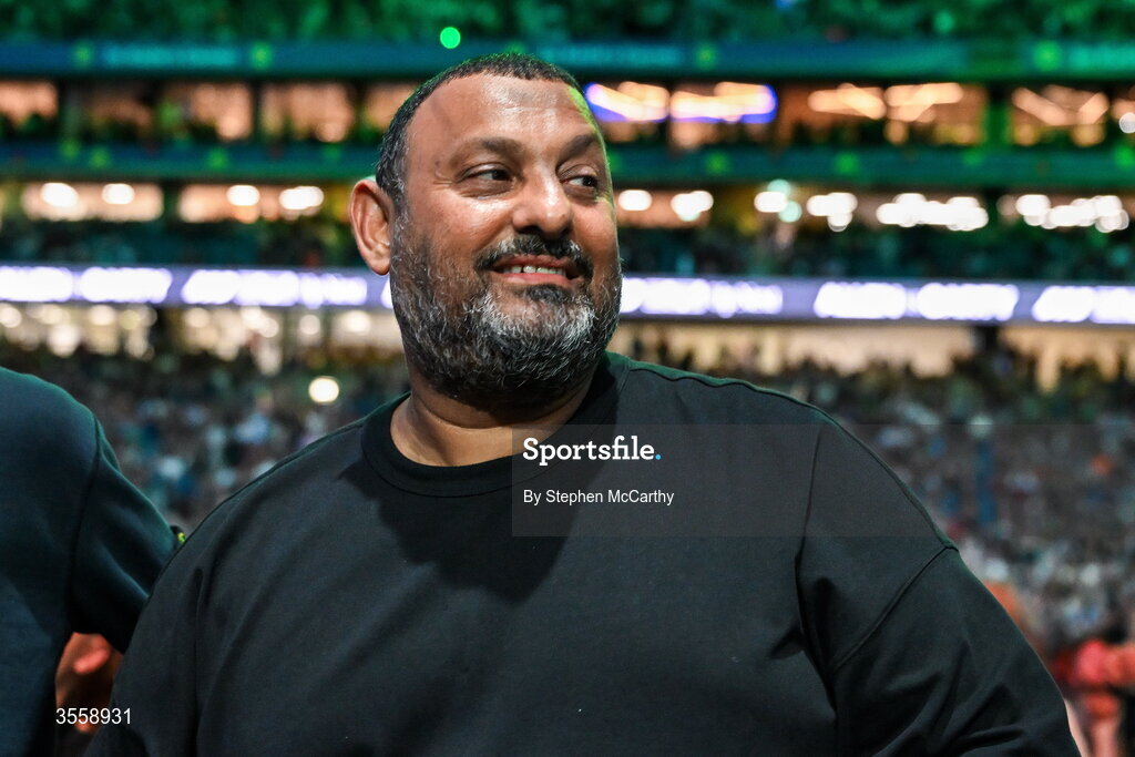 5 September 2026; Former boxer Prince Naseem Hamed in attendance ahead of the undisputed super lightweight championship fight between Katie Taylor and Flora Pili at the Once Upon A Time fight night in Croke Park, Dublin. Photo by Stephen McCarthy/Sportsfile