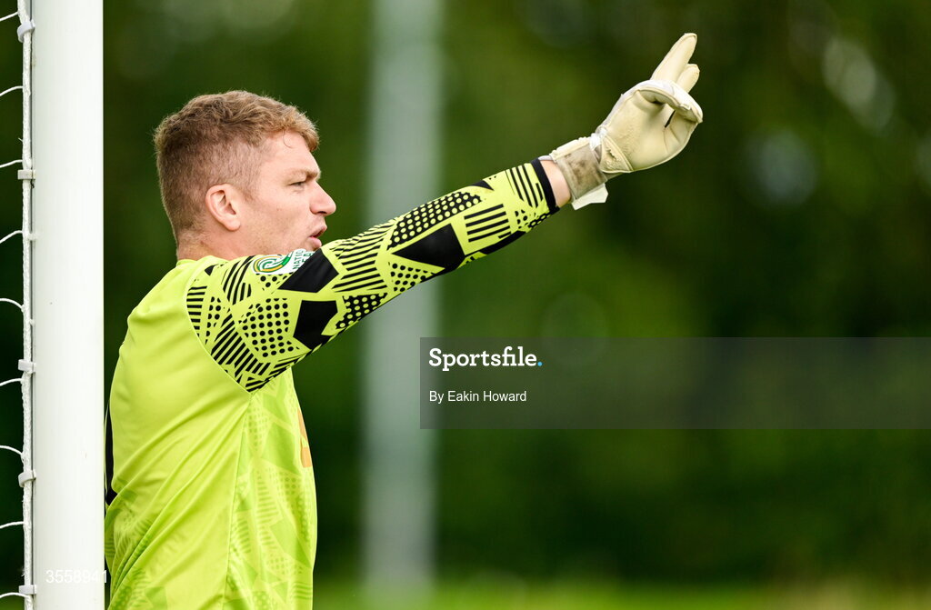 5 September 2026; Mervue United goalkeeper Peter Healy in action during the FAI National League match between Lucan United and Mervue United at Copper Face Jacks Park in Dublin. Photo by Eakin Howard/Sportsfile