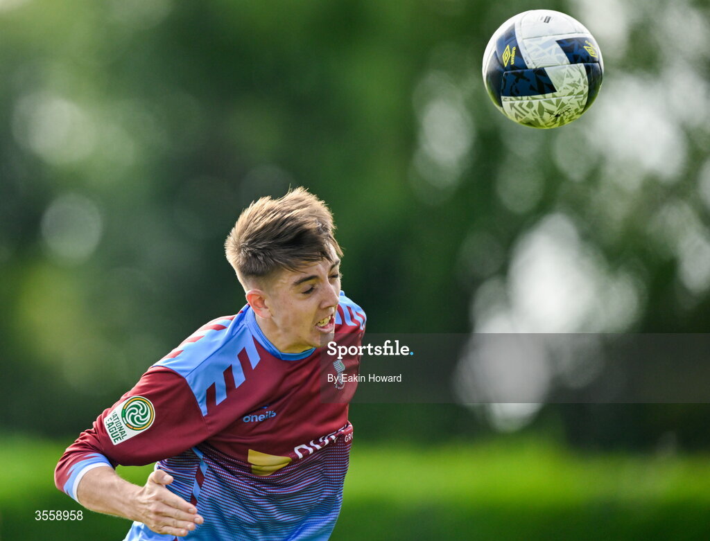 5 September 2026; Daniel Brennan of Mervue United in action during the FAI National League match between Lucan United and Mervue United at Copper Face Jacks Park in Dublin. Photo by Eakin Howard/Sportsfile