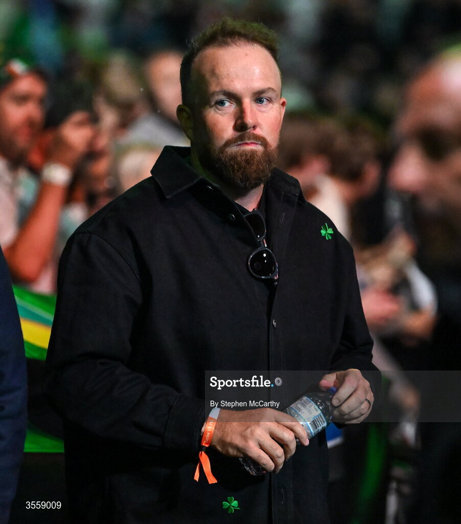 5 September 2026; Golfer Shane Lowry in attendance ahead of the undisputed super lightweight championship fight between Katie Taylor and Flora Pili at the Once Upon A Time fight night in Croke Park, Dublin. Photo by Stephen McCarthy/Sportsfile