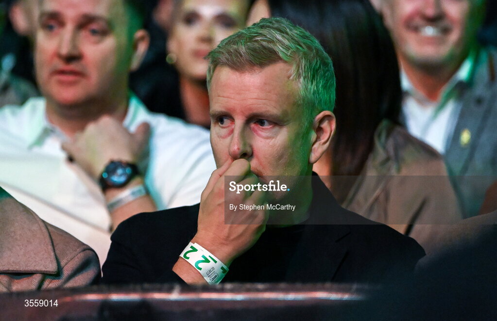 5 September 2026; The Late Late Show presenter and broadcaster Patrick Kielty in attendance ahead of the undisputed super lightweight championship fight between Katie Taylor and Flora Pili at the Once Upon A Time fight night in Croke Park, Dublin. Photo by Stephen McCarthy/Sportsfile