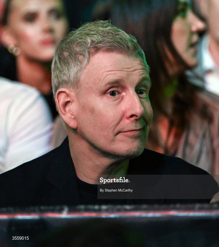 5 September 2026; The Late Late Show presenter and broadcaster Patrick Kielty in attendance ahead of the undisputed super lightweight championship fight between Katie Taylor and Flora Pili at the Once Upon A Time fight night in Croke Park, Dublin. Photo by Stephen McCarthy/Sportsfile