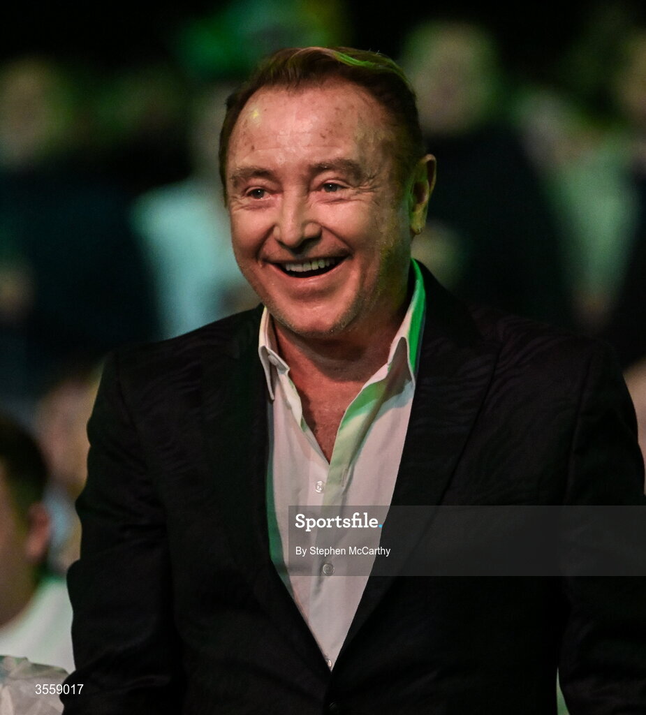 5 September 2026; Former professional performer and choreographer of Irish dance Michael Flatley in attendance ahead of the undisputed super lightweight championship fight between Katie Taylor and Flora Pili at the Once Upon A Time fight night in Croke Park, Dublin. Photo by Stephen McCarthy/Sportsfile