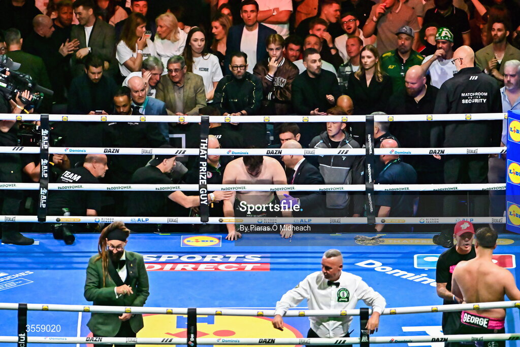 5 September 2026; Dave Allen after his heavyweight bout with Thomas Carty at the Once Upon A Time fight night in Croke Park, Dublin.
