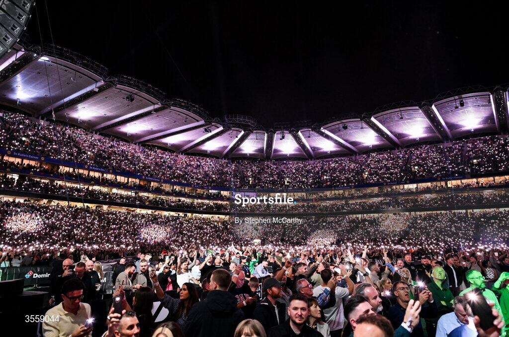 5 September 2026; Supporters during the Westlife performance ahead of the undisputed super lightweight championship fight between Katie Taylor and Flora Pili at the Once Upon A Time fight night in Croke Park, Dublin. Photo by Stephen McCarthy/Sportsfile
