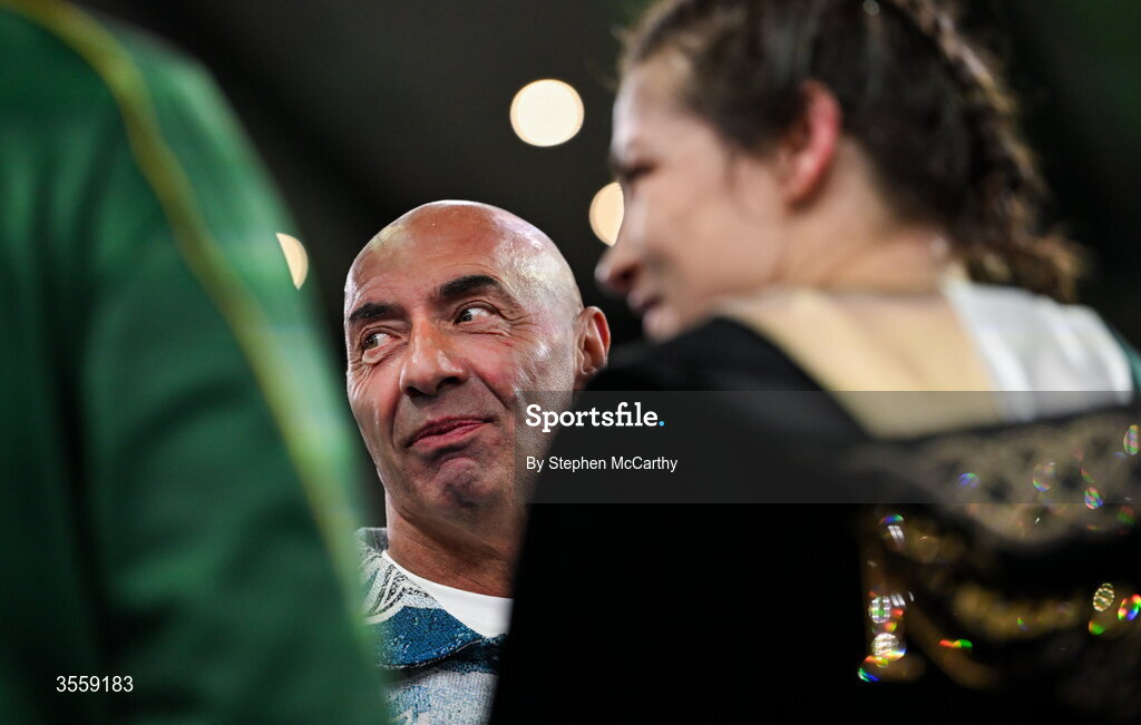 5 September 2026; Pete Taylor, father of Katie Taylor after the undisputed super lightweight championship fight between Katie Taylor and Flora Pili at the Once Upon A Time fight night in Croke Park, Dublin. Photo by Stephen McCarthy/Sportsfile