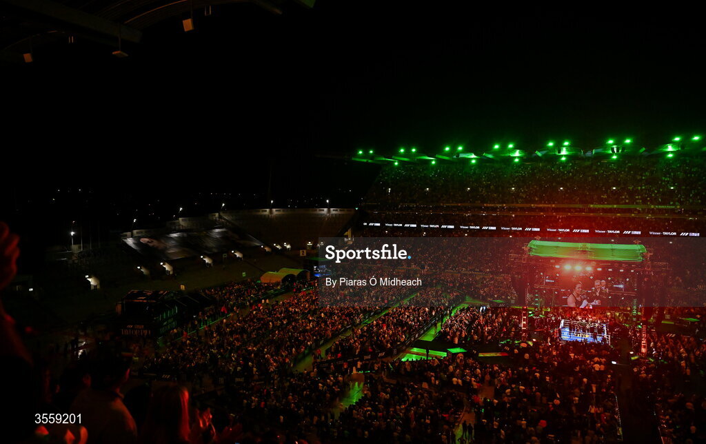 5 September 2026; A general view ahead of the undisputed super lightweight championship fight between Katie Taylor and Flora Pili at the Once Upon A Time fight night in Croke Park, Dublin. Photo by Piaras Ó Mídheach/Sportsfile