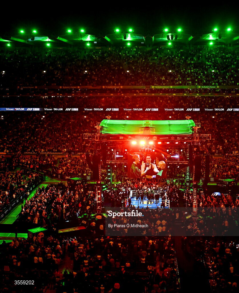 5 September 2026; A general view ahead of the undisputed super lightweight championship fight between Katie Taylor and Flora Pili at the Once Upon A Time fight night in Croke Park, Dublin. Photo by Piaras Ó Mídheach/Sportsfile