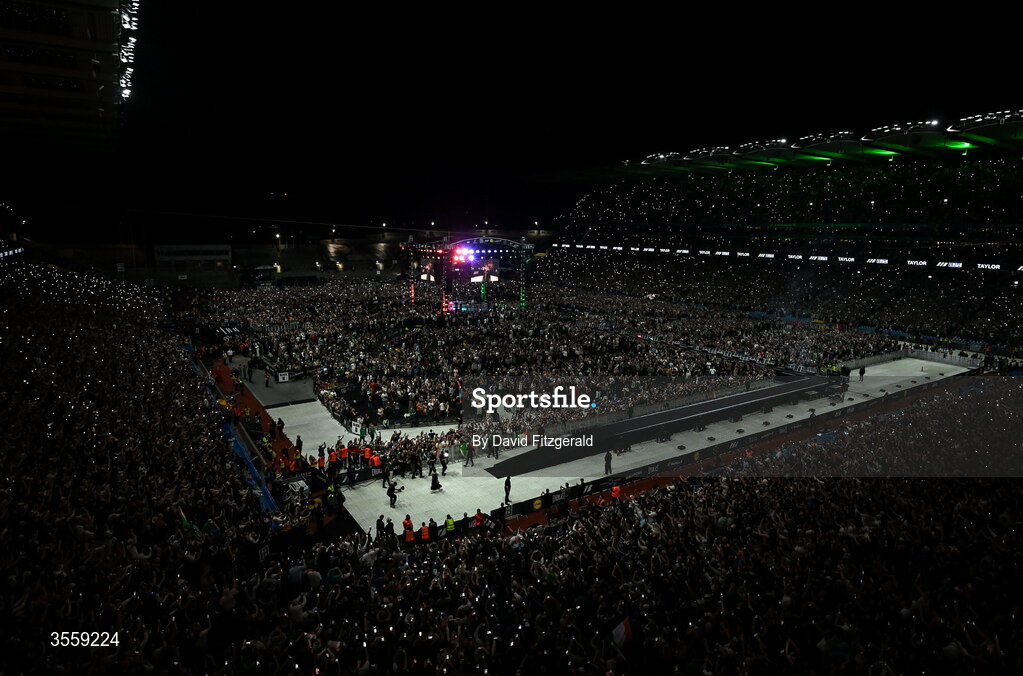 5 September 2026; Katie Taylor makes her way to the ring before her undisputed super lightweight championship fight with Flora Pili at the Once Upon A Time fight night in Croke Park, Dublin.