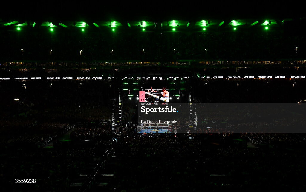 5 September 2026; A general view of the undisputed super lightweight championship fight between Katie Taylor and Flora Pili at the Once Upon A Time fight night in Croke Park, Dublin. Photo by David Fitzgerald/Sportsfile