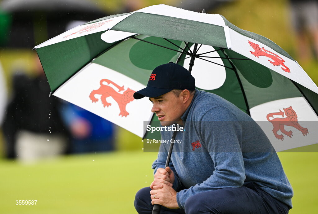 6 September 2026; Stuart Grehan of Great Britain and Ireland during the morning foursomes on day two of the 51st Walker Cup at Lahinch Golf Club in Lahinch, Clare. Photo by Ramsey Cardy/Sportsfile