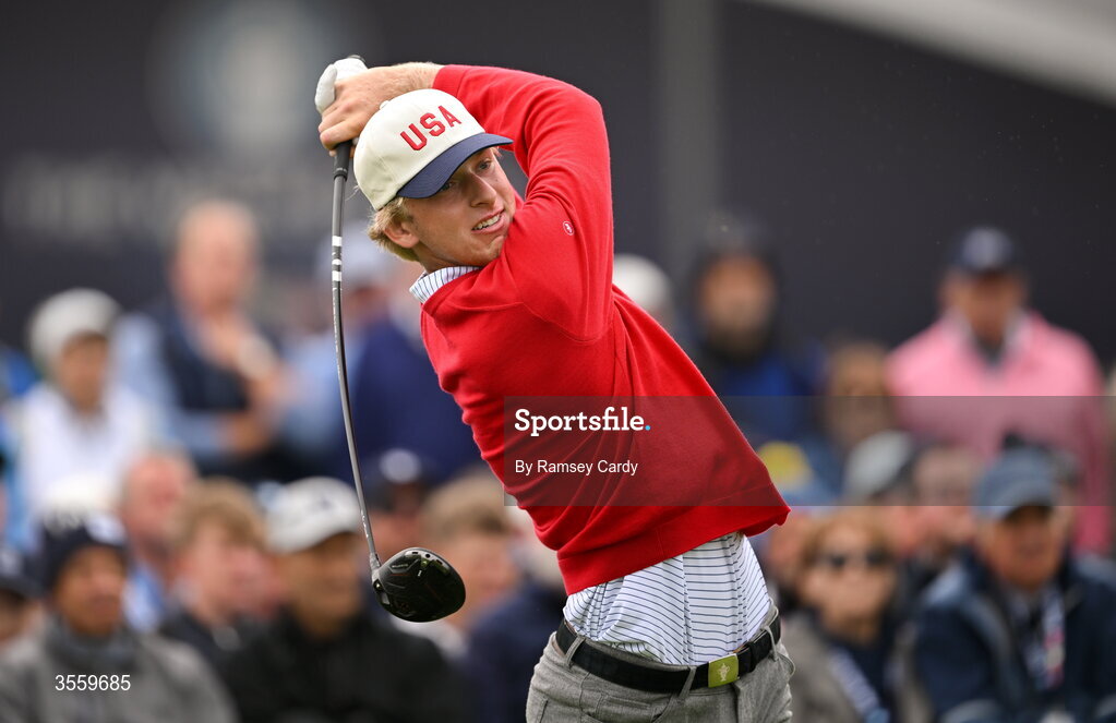 6 September 2026; William Jennings of USA during the singles matches on day two of the 51st Walker Cup at Lahinch Golf Club in Lahinch, Clare. Photo by Ramsey Cardy/Sportsfile
