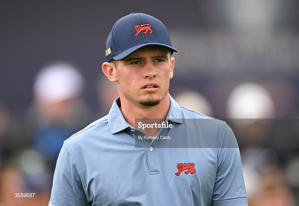6 September 2026; Tyler Weaver of Great Britain and Ireland during the singles matches on day two of the 51st Walker Cup at Lahinch Golf Club in Lahinch, Clare. Photo by Ramsey Cardy/Sportsfile